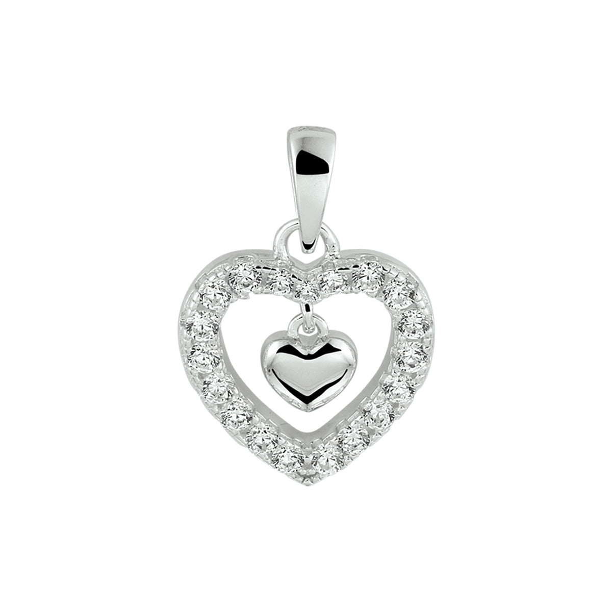 vDam Hanger Hart Zirkonia Zilver Gerhodineerd 1332748