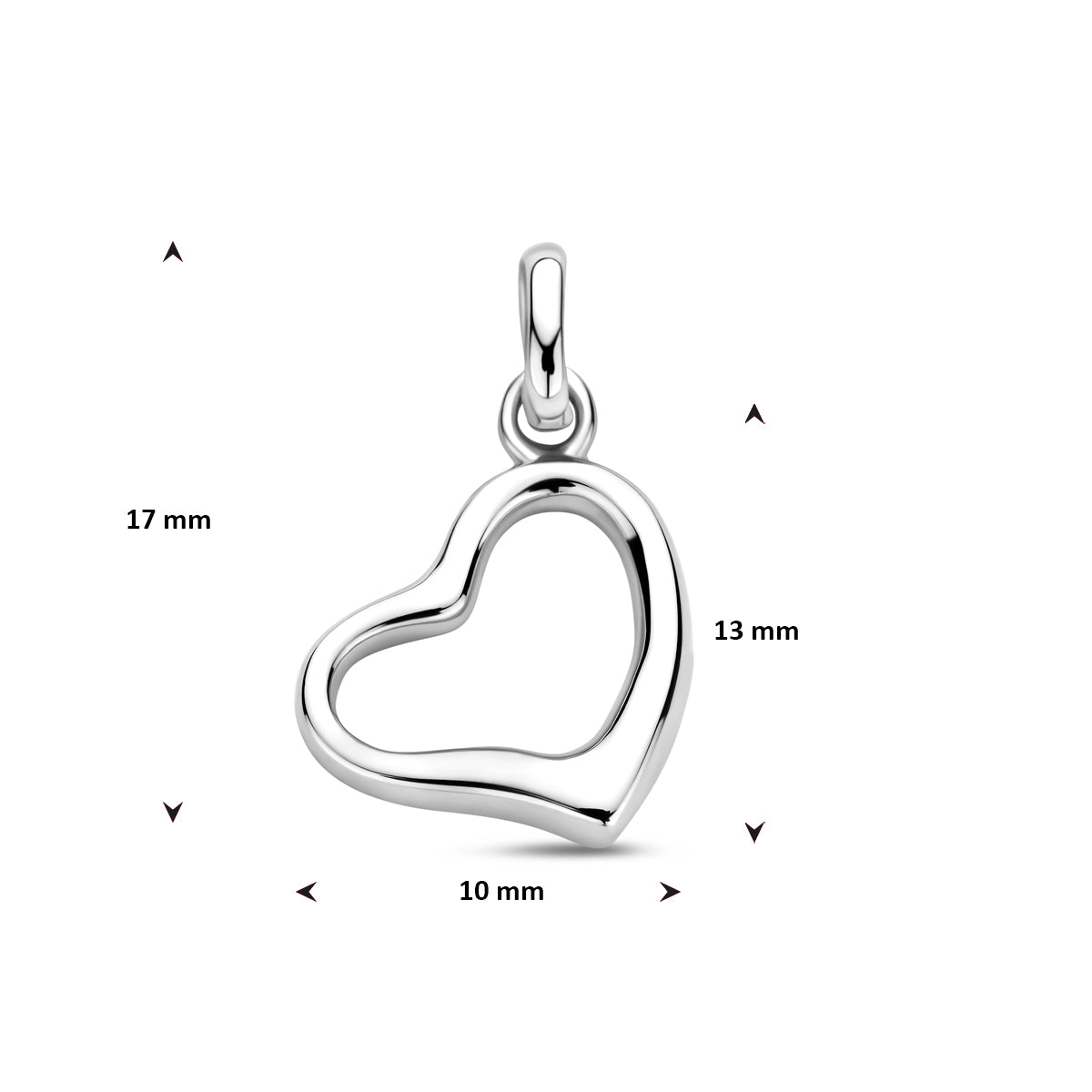 vDam Hanger Hartje 17 Mm Zilver Gerhodineerd 1341924