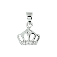 vDam Hanger Kroon Zirkonia Zilver Gerhodineerd 1328197