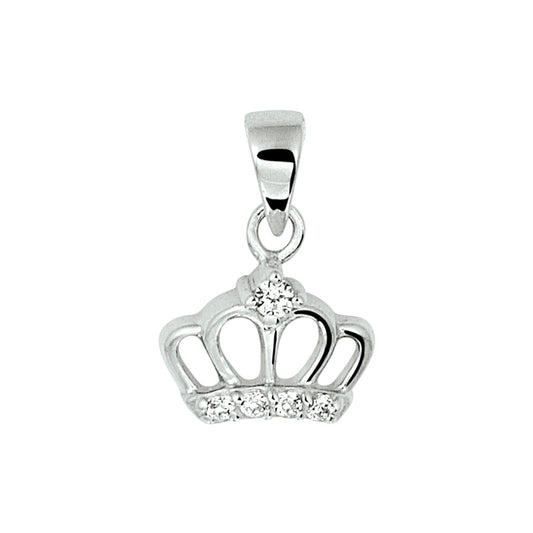 vDam Hanger Kroon Zirkonia Zilver Gerhodineerd 1328197