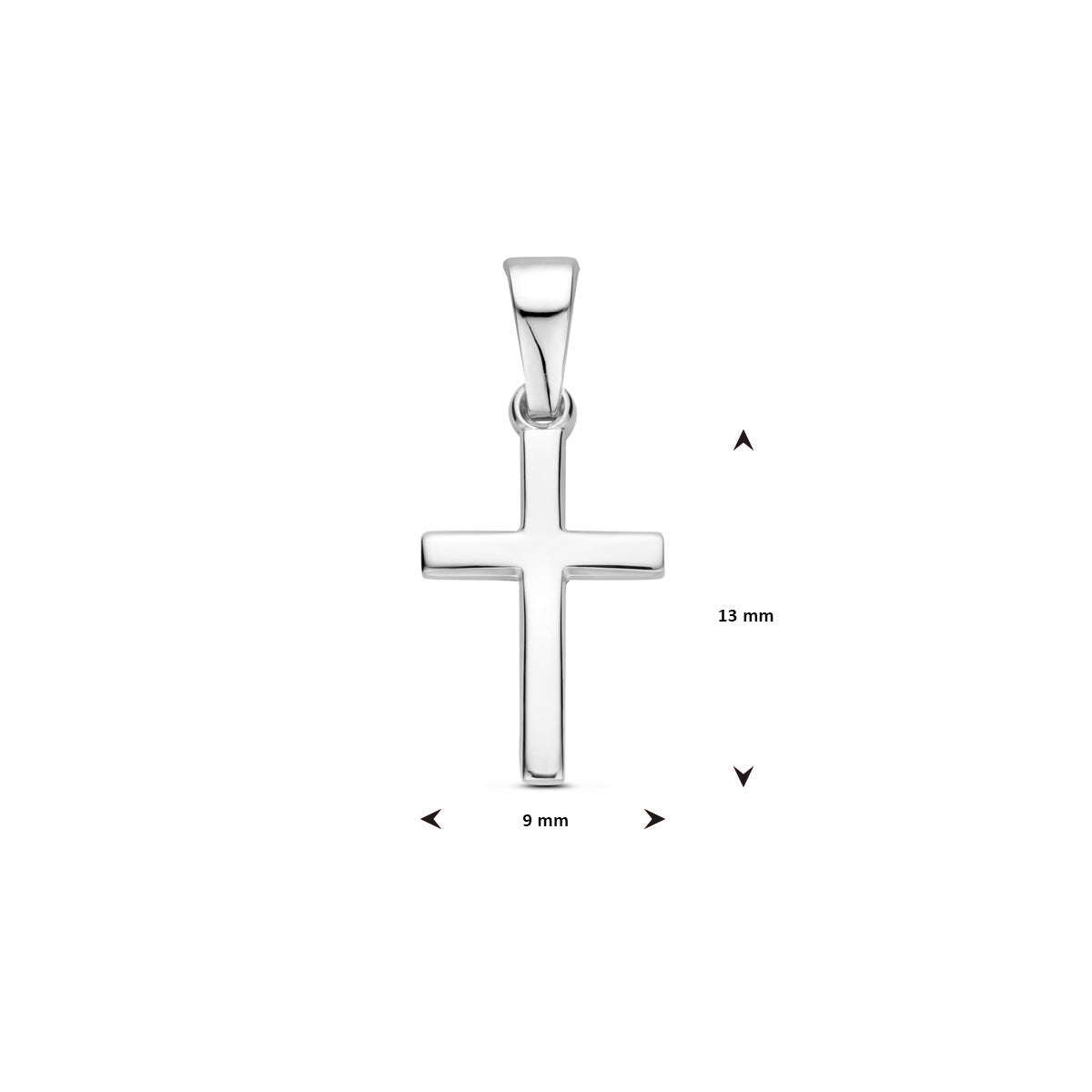 vDam Hanger Kruis 13 Mm Zilver Gerhodineerd 1340462