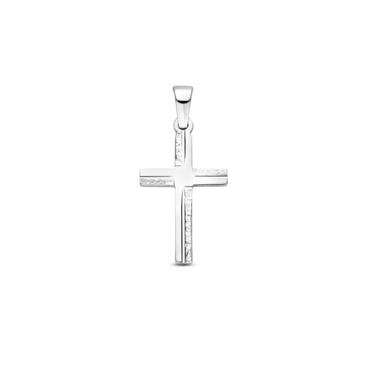 vDam Hanger Kruis Gediamanteerd 20 Mm Zilver Gerhodineerd 1340465