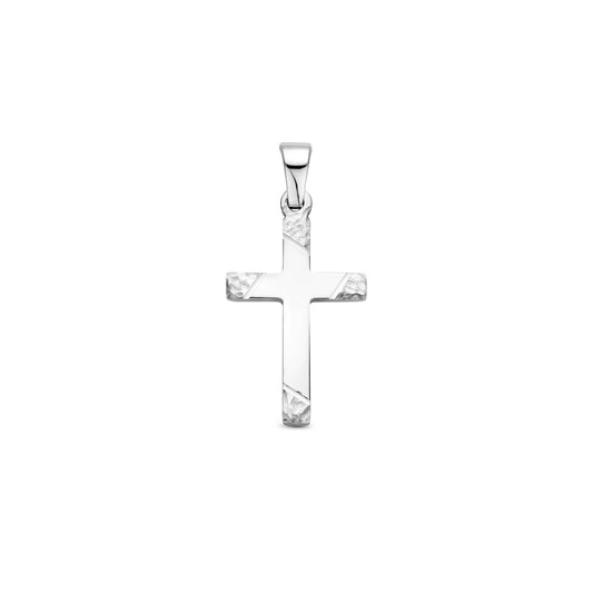 vDam Hanger Kruis Gehamerd 20 Mm Zilver Gerhodineerd 1340466