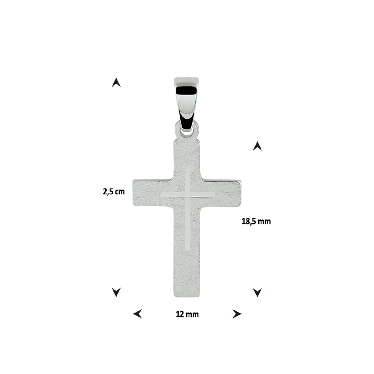 vDam Hanger Kruis Zilver Gerhodineerd 1330096