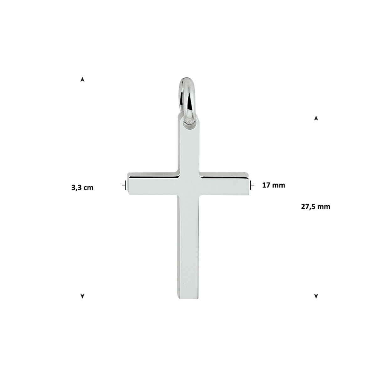 vDam Hanger Kruis Zilver Gerhodineerd 1330519