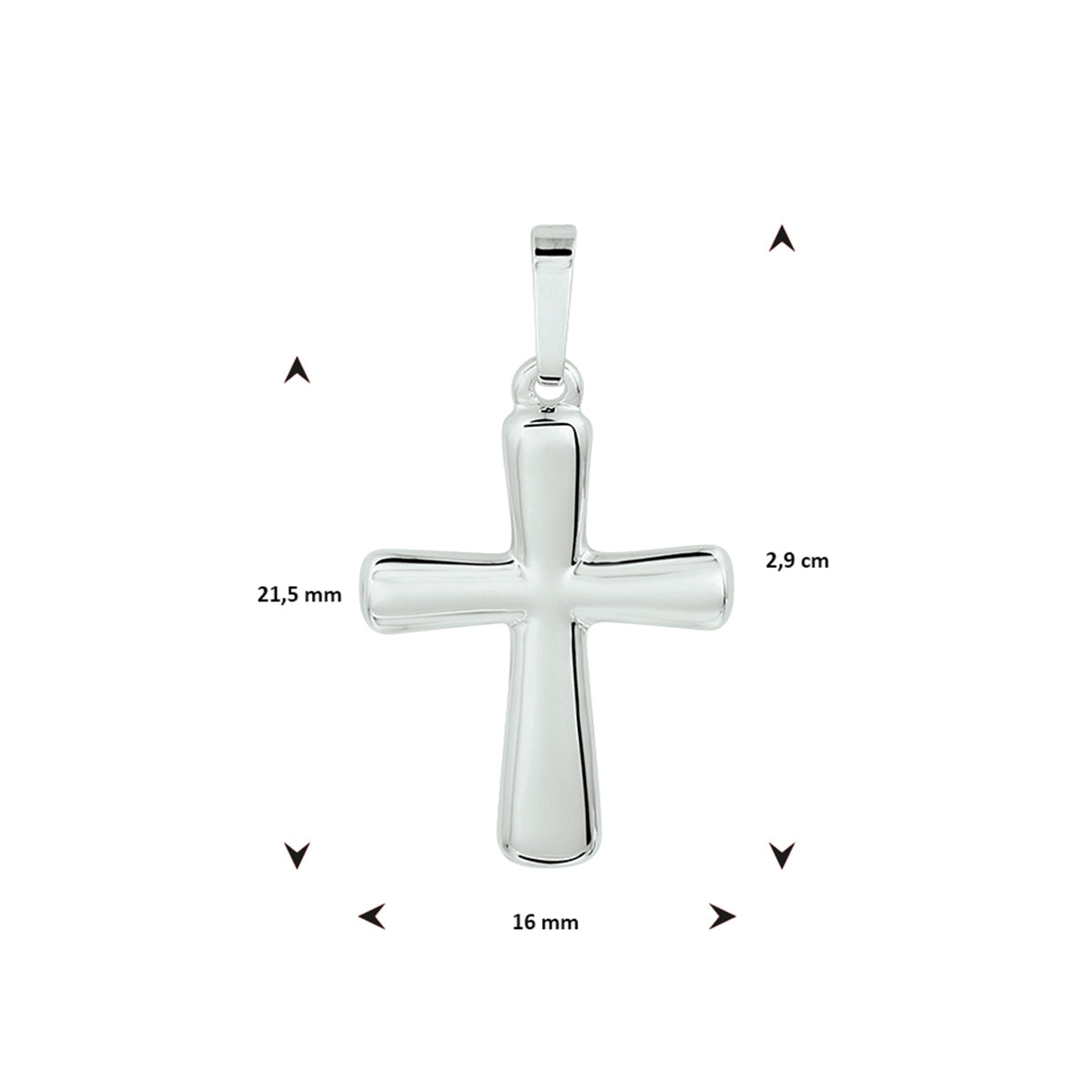 vDam Hanger Kruis Zilver Gerhodineerd 1332824