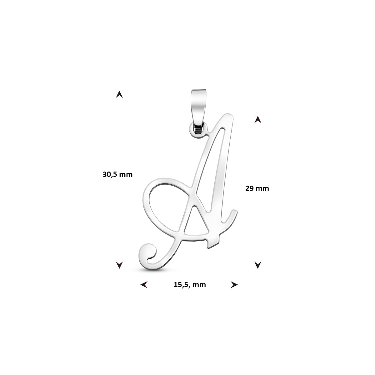 vDam Hanger Letter Zilver Gerhodineerd 1338961