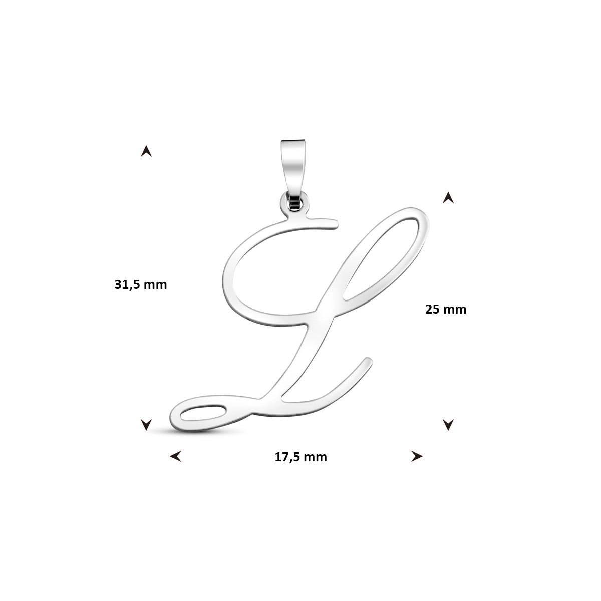 vDam Hanger Letter Zilver Gerhodineerd 1338972