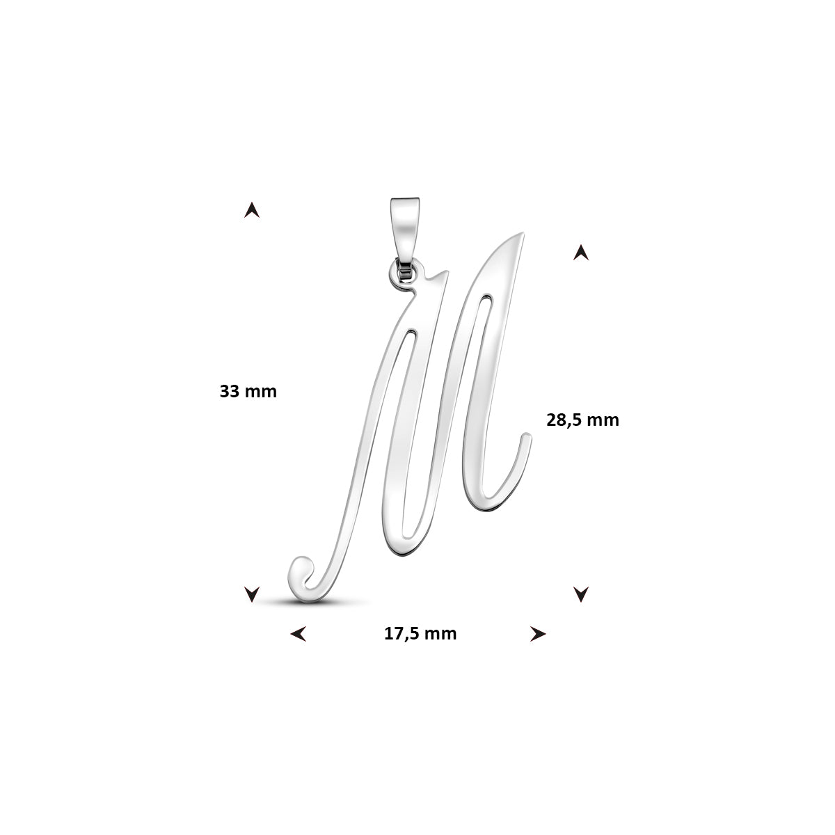 vDam Hanger Letter Zilver Gerhodineerd 1338973
