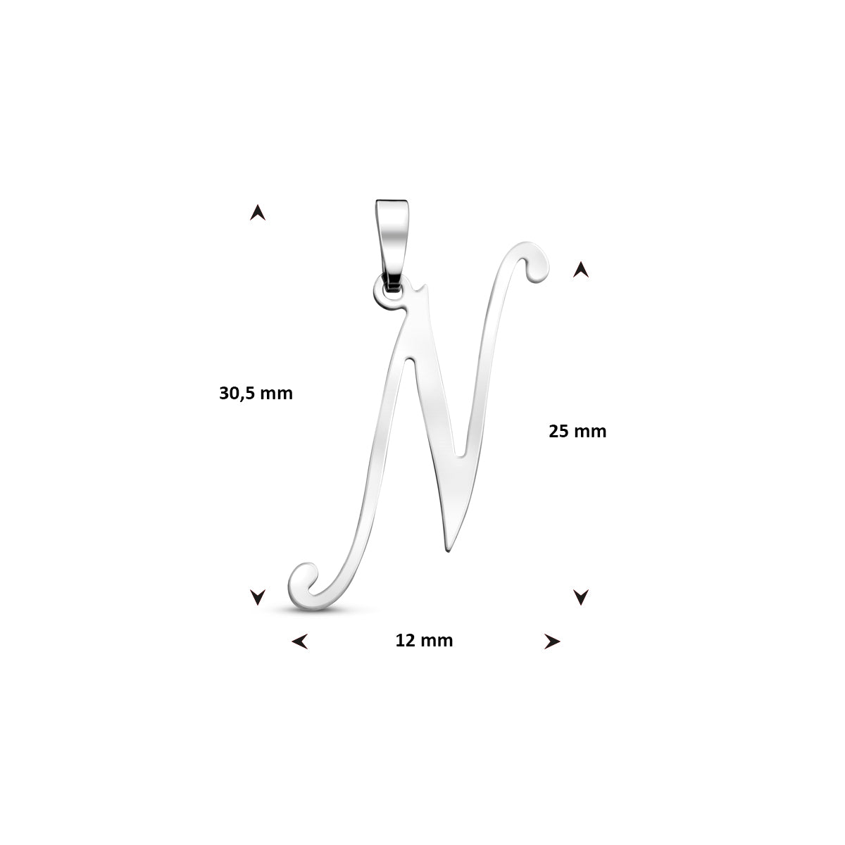 vDam Hanger Letter Zilver Gerhodineerd 1338974