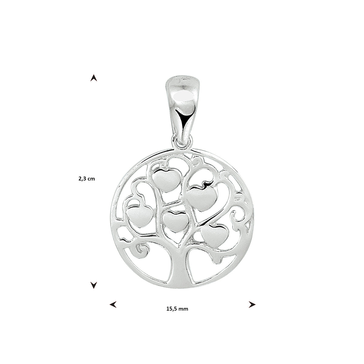 vDam Hanger Levensboom Zilver Gerhodineerd 1333277