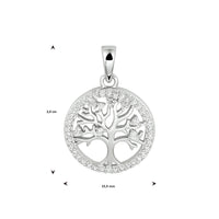 vDam Hanger Levensboom Zirkonia Zilver Gerhodineerd 1333435