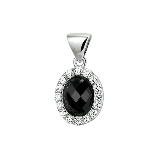 vDam Hanger Onyx En Zirkonia Zilver Gerhodineerd 1325525