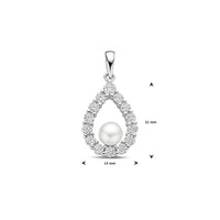 vDam Hanger Parel En Zirkonia 26 Mm Zilver Gerhodineerd 1339810