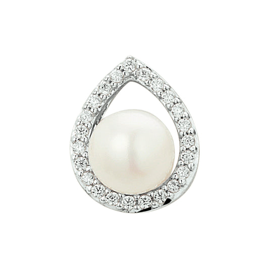 vDam Hanger Parel En Zirkonia Zilver Gerhodineerd 1327889