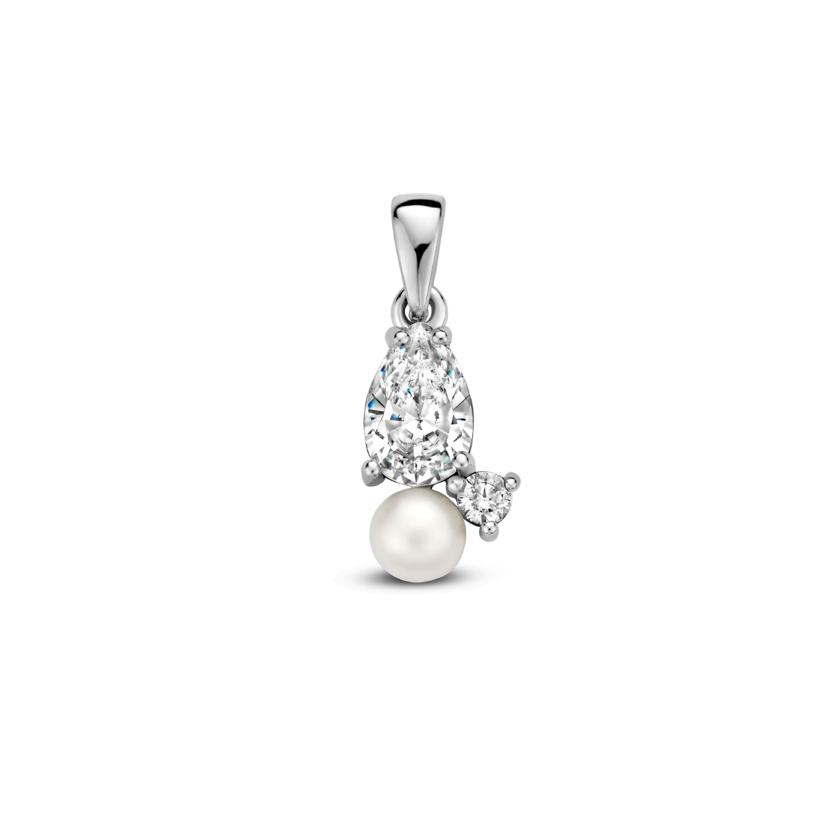 vDam Hanger Parel En Zirkonia Zilver Gerhodineerd 1335386