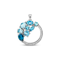 vDam Hanger Rondje Blauw Topaas En Zirkonia Zilver Gerhodineerd 1335483