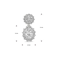 vDam Hanger Zirkonia Halo Zilver Gerhodineerd 1338483