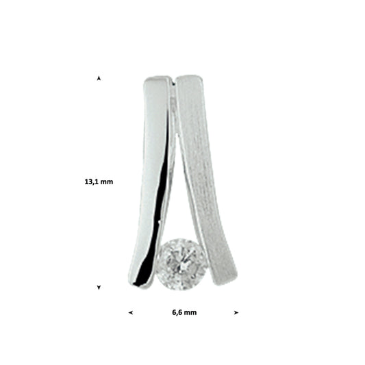 vDam Hanger Zirkonia Poli/mat Zilver Gerhodineerd 1326945