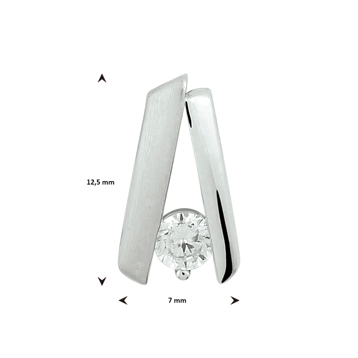 vDam Hanger Zirkonia Poli/mat Zilver Gerhodineerd 1332905