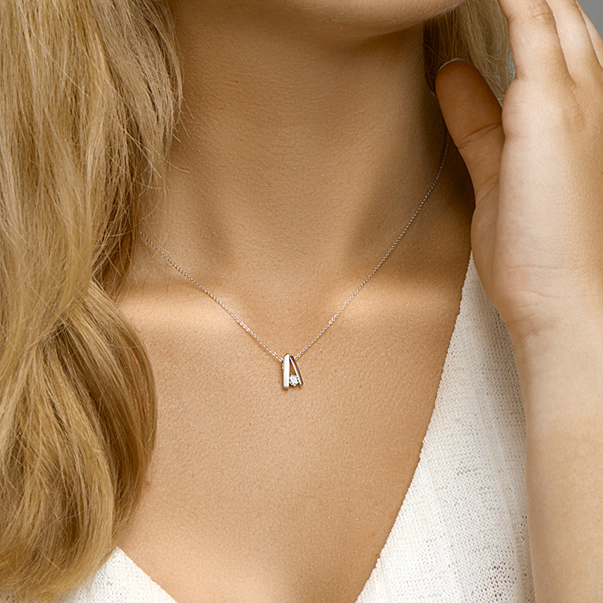 vDam Hanger Zirkonia Poli/mat Zilver Gerhodineerd 1332905