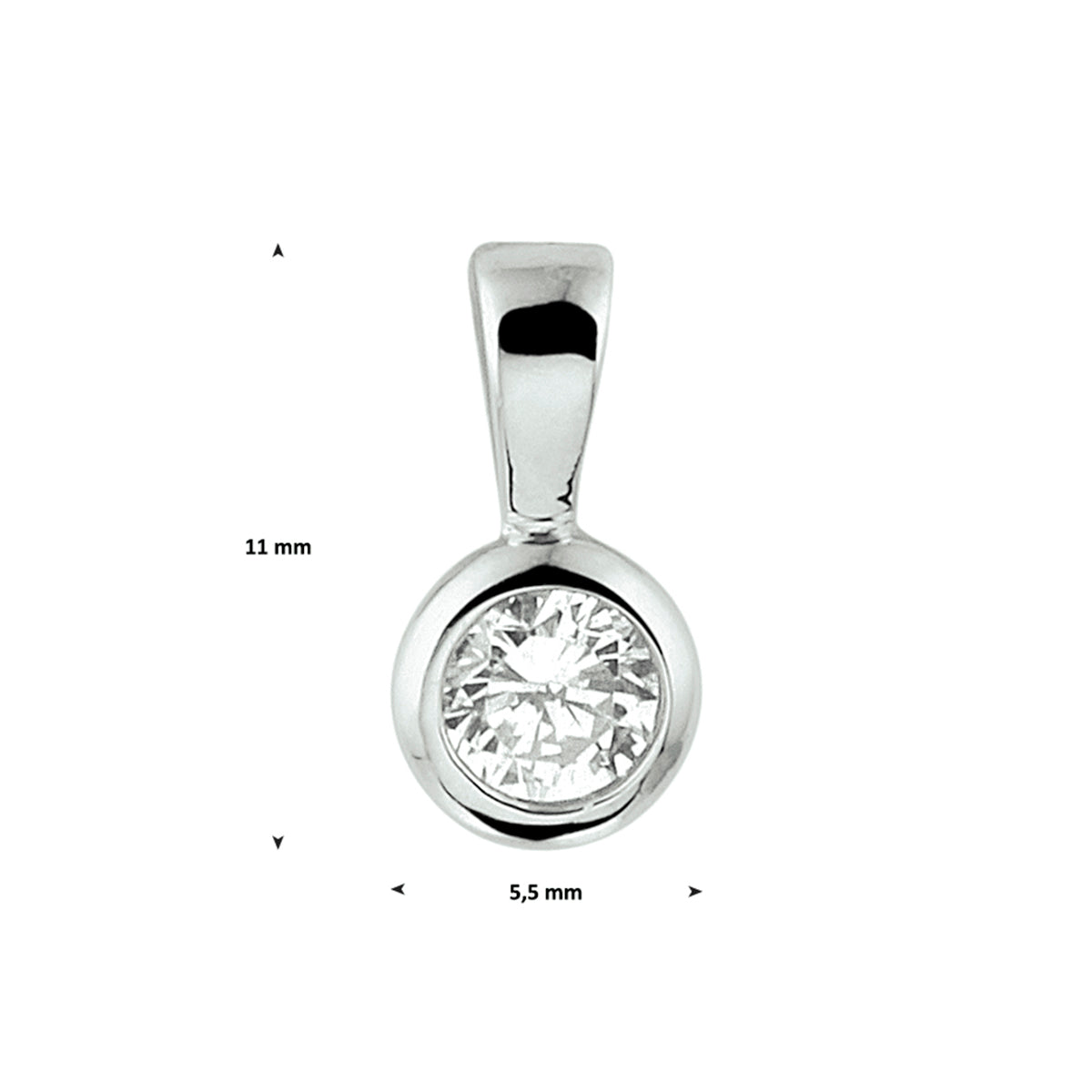 vDam Hanger Zirkonia Zilver Gerhodineerd 1329189