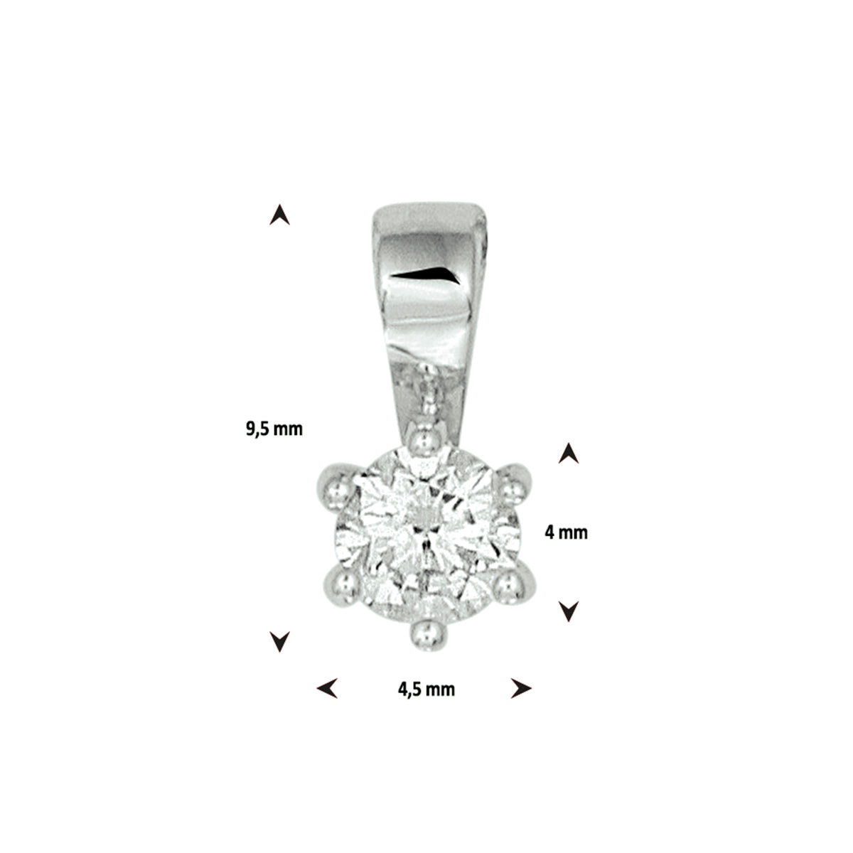 vDam Hanger Zirkonia Zilver Gerhodineerd 1329480