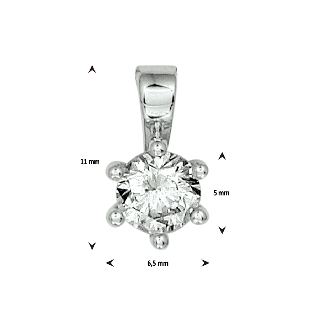 vDam Hanger Zirkonia Zilver Gerhodineerd 1329481