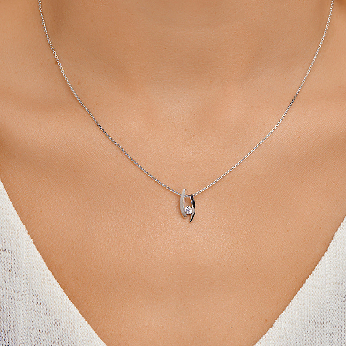 vDam Hanger Zirkonia Zilver Gerhodineerd 1329929