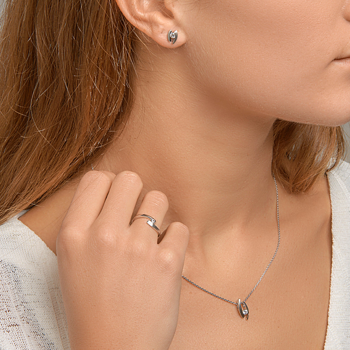 vDam Hanger Zirkonia Zilver Gerhodineerd 1329929