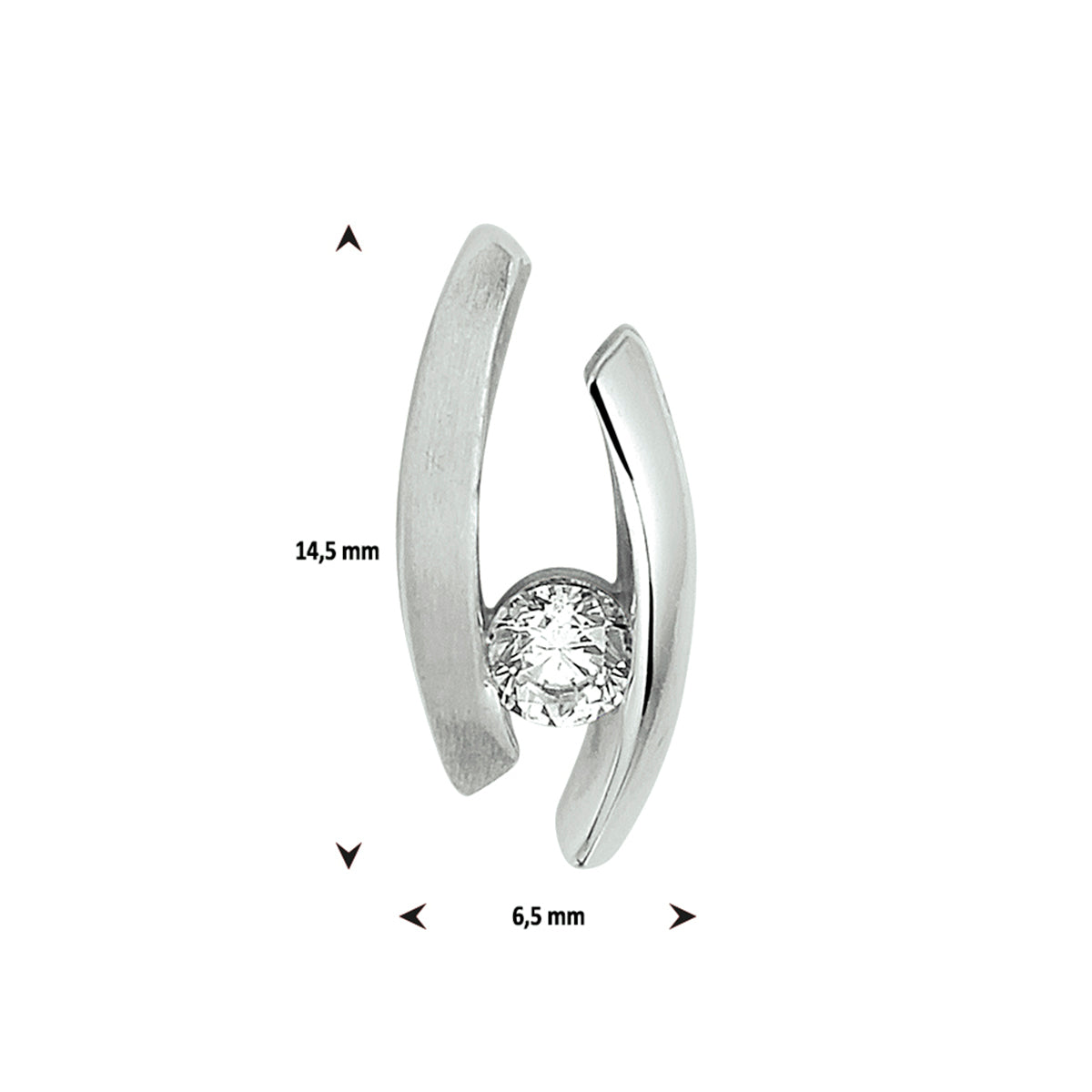 vDam Hanger Zirkonia Zilver Gerhodineerd 1329929