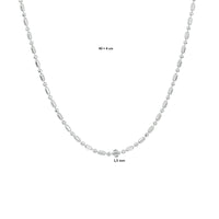 vDam Ketting 1,5 Mm 40cm + 4 Cm Zilver Gerhodineerd 1333304  40cm