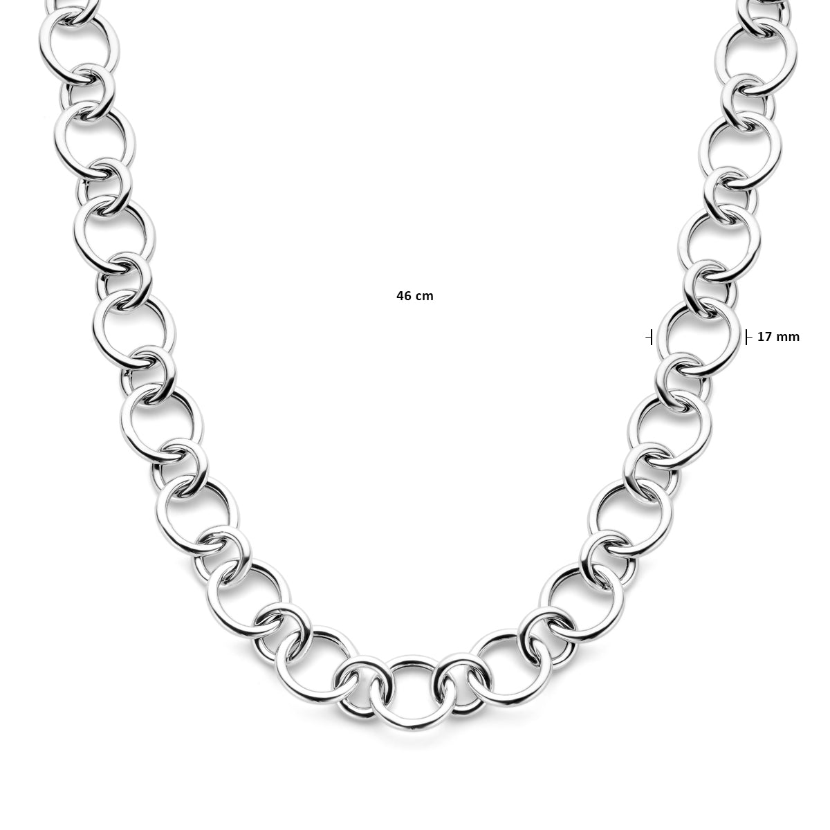 vDam Ketting 17 Mm 46cm Cm Zilver Gerhodineerd 1340013  46cm