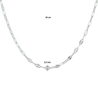 vDam Ketting 2,2 Mm Zilver Gerhodineerd 1328634  45cm