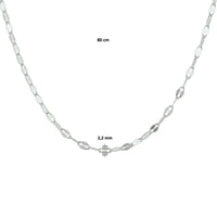 vDam Ketting 2,2 Mm Zilver Gerhodineerd 1328635  80cm