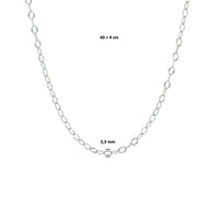 vDam Ketting 2,3 Mm 40cm + 4 Cm Zilver Gerhodineerd 1329743  40cm