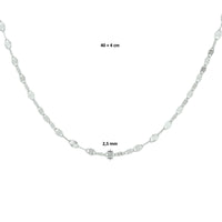 vDam Ketting 2,5 Mm 40cm + 4 Cm Zilver Gerhodineerd 1330910  40cm