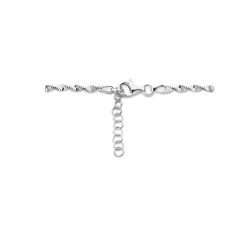 vDam Ketting 2,7 Mm 42cm + 3 Cm Zilver Gerhodineerd 1335431  42cm