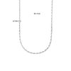 vDam Ketting 2,7 Mm 42cm + 3 Cm Zilver Gerhodineerd 1335431  42cm