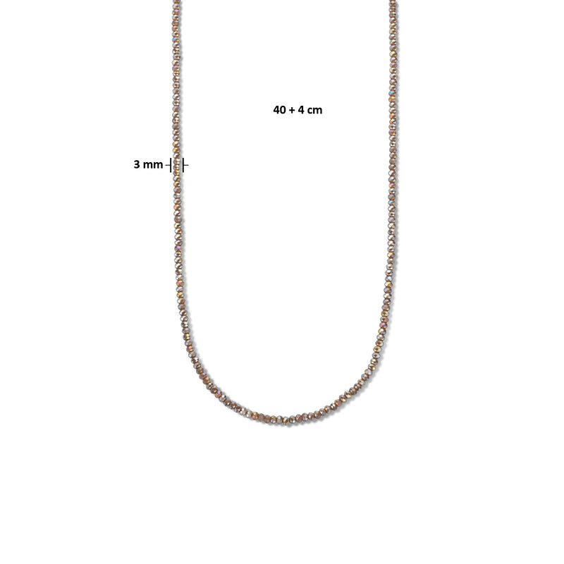 vDam Ketting 3,0 Mm 40cm + 4 Cm Zilver Gerhodineerd 1335571  40cm