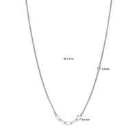 vDam Ketting 3,6 Mm 40cm + 5 Cm Zilver Gerhodineerd 1338556  40cm