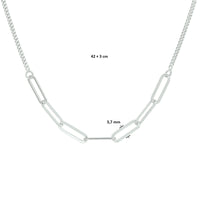 vDam Ketting 3,7 Mm 42cm + 3 Cm Zilver Gerhodineerd 1332298  42cm