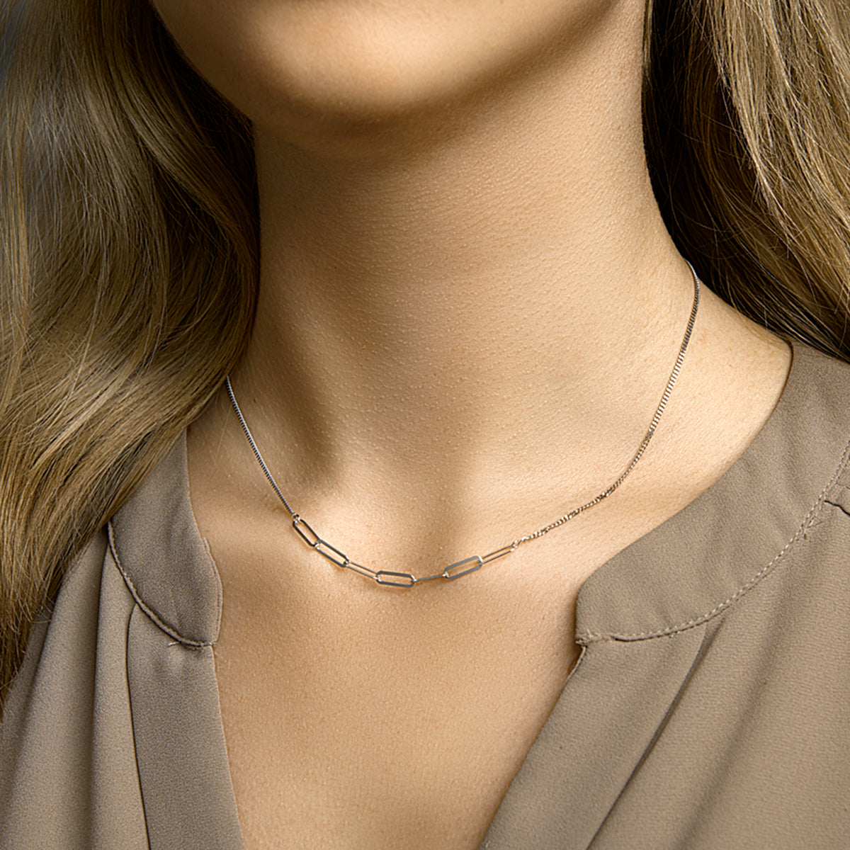 vDam Ketting 3,7 Mm 42cm + 3 Cm Zilver Gerhodineerd 1332298  42cm