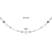 vDam Ketting 4,0 Mm 40cm + 4 Cm Zilver Gerhodineerd 1327934  40cm