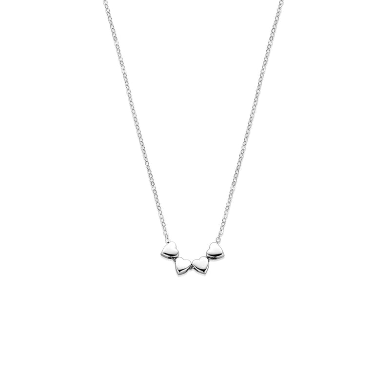 vDam Ketting 4 Hartjes 41 + 4 Cm Zilver Gerhodineerd 1341143