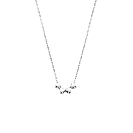 vDam Ketting 4 Hartjes 41 + 4 Cm Zilver Gerhodineerd 1341143