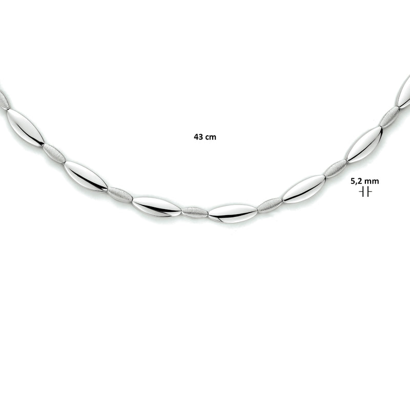 vDam Ketting 5,2 Mm 43cm Cm Poli/mat Zilver Gerhodineerd 1333840  43cm