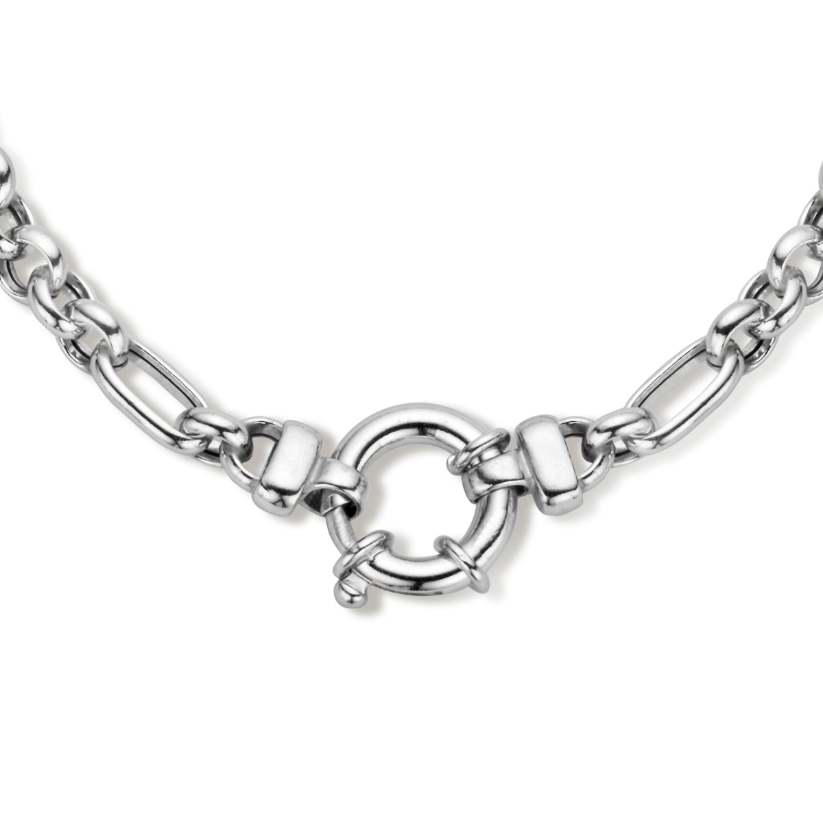 vDam Ketting 7,0 Mm 45 Cm Met Groot Springslot Zilver Gerhodineerd 1336241