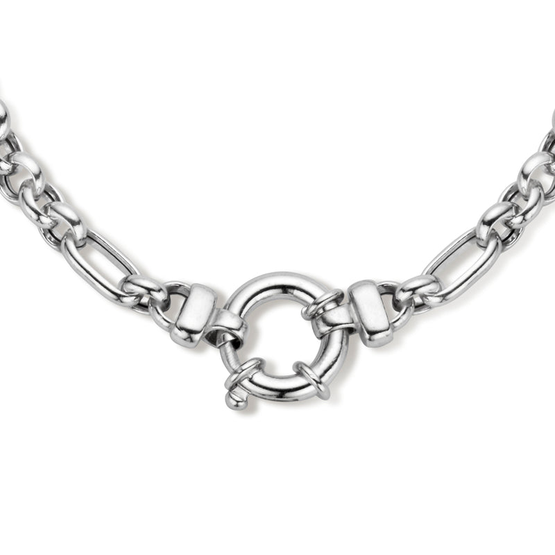 vDam Ketting 7,0 Mm 45 Cm Met Groot Springslot Zilver Gerhodineerd 1336241