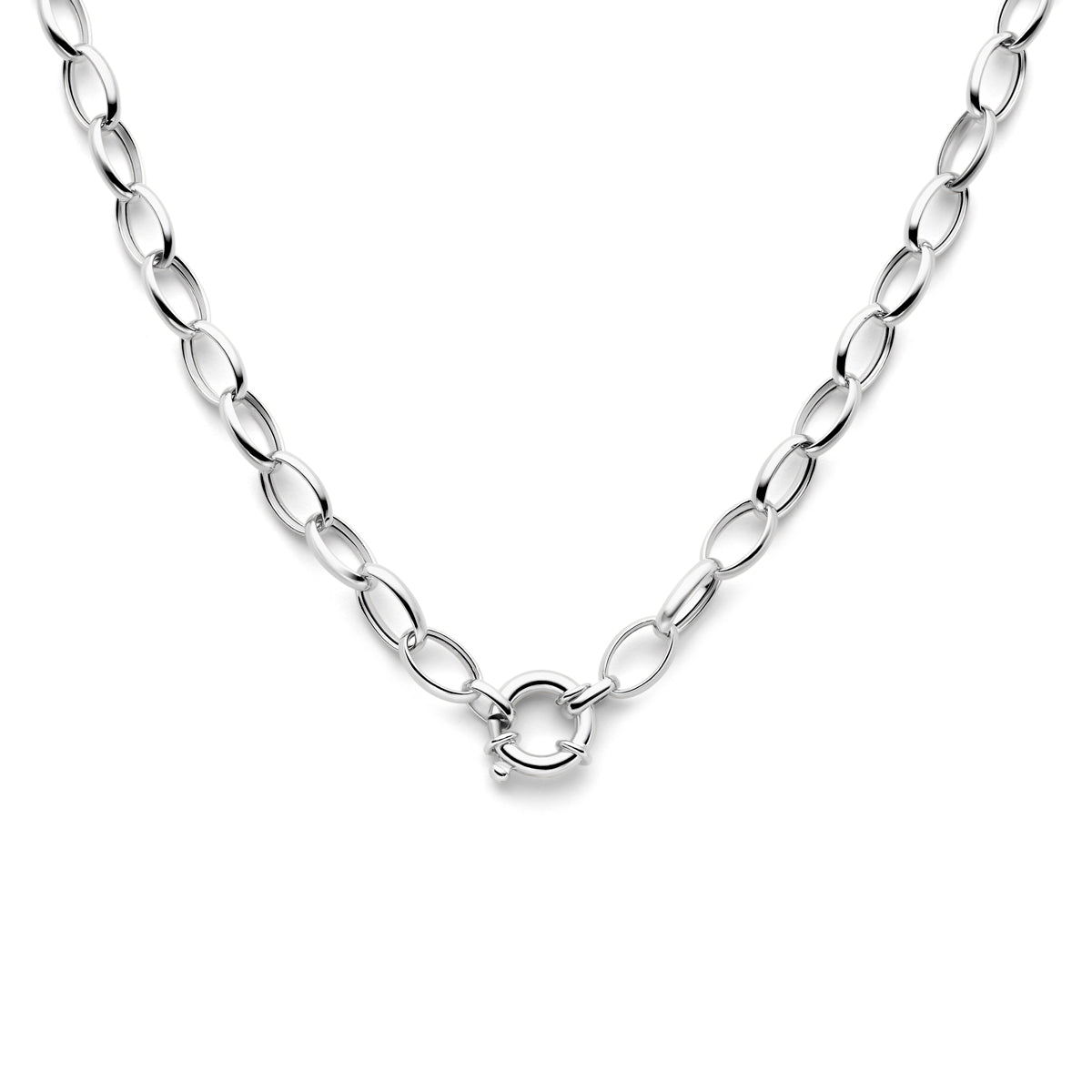 vDam Ketting 8,3 Mm 45 Cm Met Groot Springslot Zilver Gerhodineerd 1339135